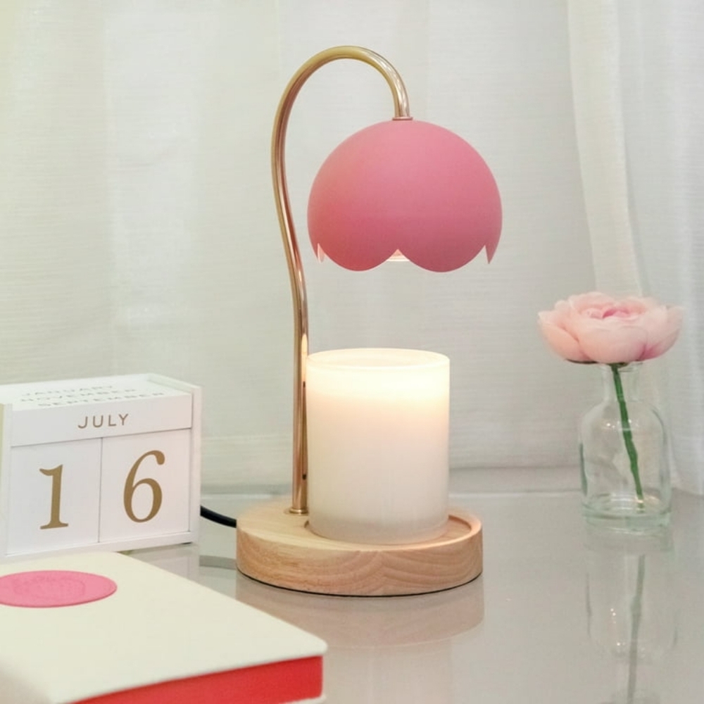 Classic Pink Candle Warmer - Flameless, Smoke-Free, Releases Scents